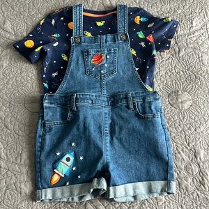 Gymboree Overall Shorts and Shirt